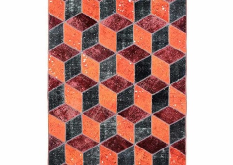 Hand-knotted Persian patchwork rug, 132 x 189 cm