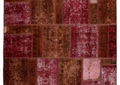 Hand-knotted Persian patchwork rug, 168 x 237 cm