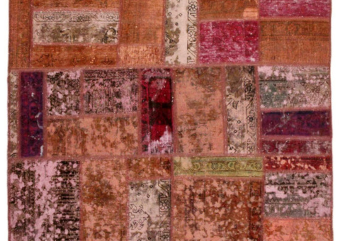 Hand-knotted Persian patchwork rug, 174 x 237 cm