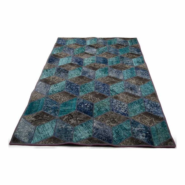 1604024-1 Hand-knotted Persian patchwork rug - Wool/yarn, 142 x 216 cm