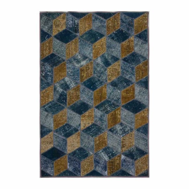 1604025-1 Hand-knotted Persian patchwork rug - Wool/yarn, 142 x 217 cm