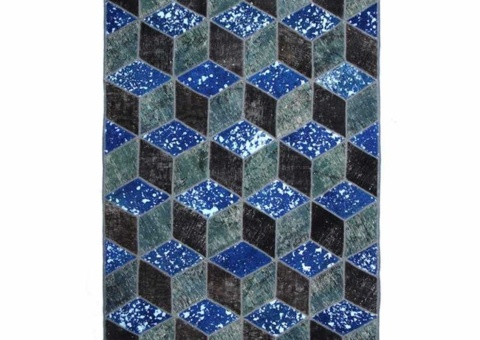 Hand-knotted Persian patchwork rug - Wool/yarn, 142 x 220 cm