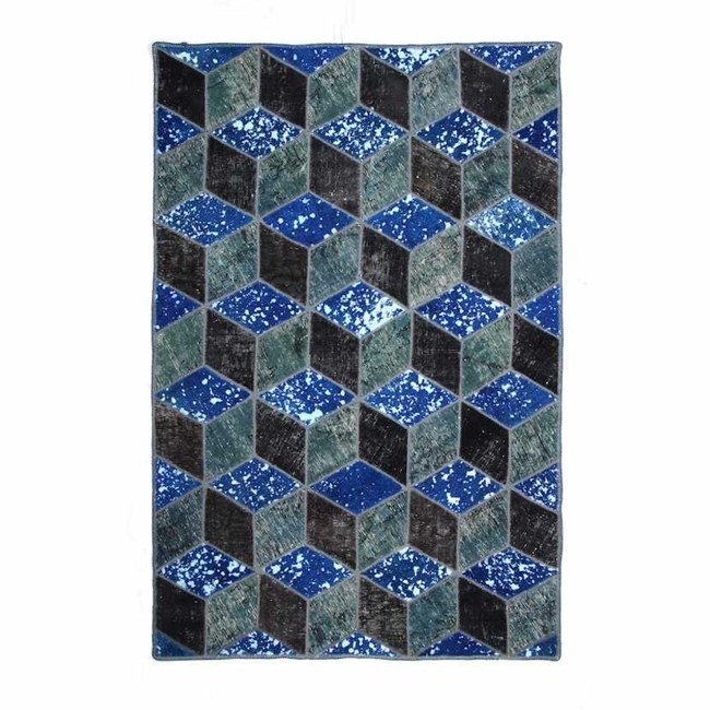 1604026-1 Hand-knotted Persian patchwork rug - Wool/yarn, 142 x 220 cm