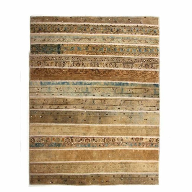 1604027-1 Hand-knotted Persian patchwork rug - Wool/yarn, 152 x 198 cm