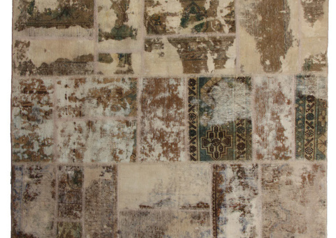 Hand-knotted Persian patchwork rug - Wool/yarn, 165 x 220 cm