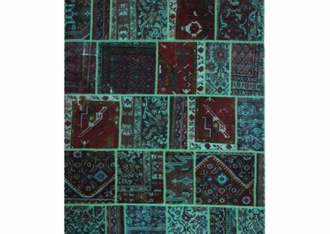 Hand-knotted Persian patchwork rug - Wool/yarn, 167 x 220 cm
