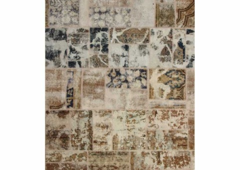 Hand-knotted Persian patchwork rug - Wool/yarn, 170 x 227 cm