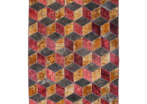 Hand-knotted Persian patchwork rug - Wool/yarn, 176 x 245 cm