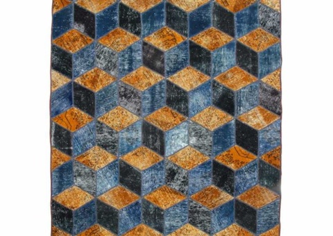 Hand-knotted Persian patchwork rug - Wool/yarn, 177 x 244 cm
