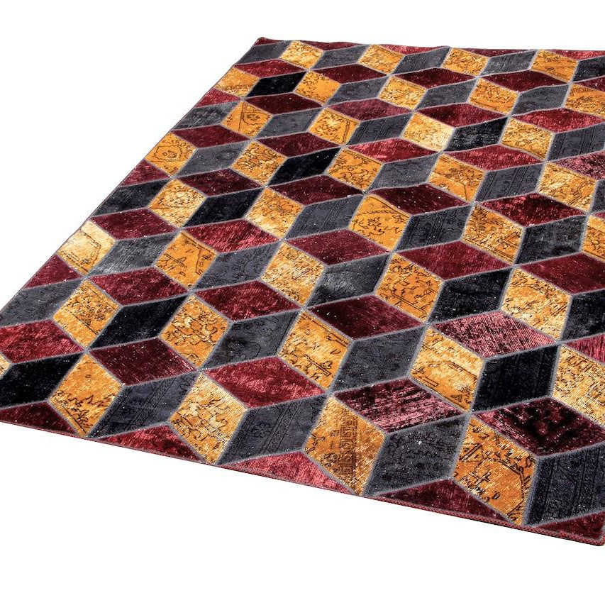 1604040-1 Hand-knotted Persian patchwork rug - Wool/yarn, 177 x 244 cm