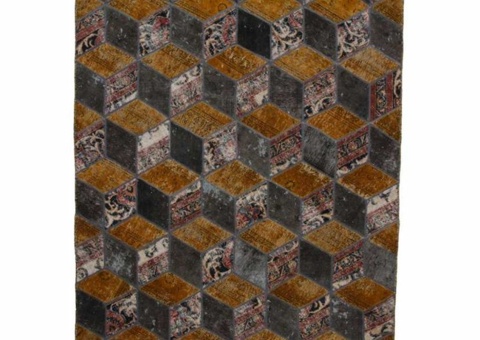 Hand-knotted Persian patchwork rug - Wool/yarn, 177 x 245 cm