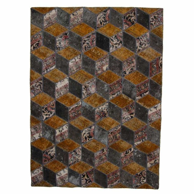 1604041-1 Hand-knotted Persian patchwork rug - Wool/yarn, 177 x 245 cm