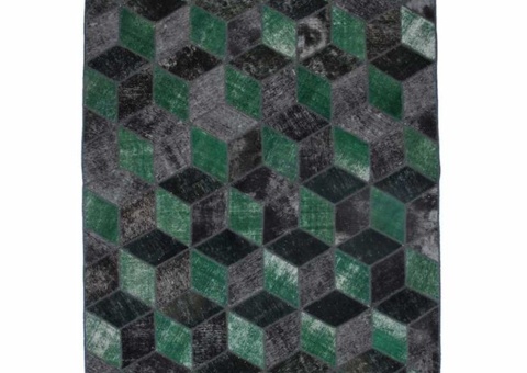 Hand-knotted Persian patchwork rug - Wool/yarn, 178 x 244 cm
