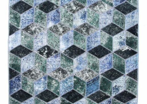 Hand-knotted Persian patchwork rug - Wool/yarn, 179 x 246 cm