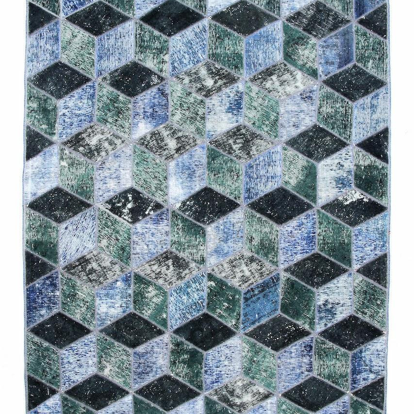 1604043-1 Hand-knotted Persian patchwork rug - Wool/yarn, 179 x 246 cm