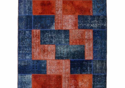 Hand-knotted Persian patchwork rug - Wool/yarn, 181 x 243 cm