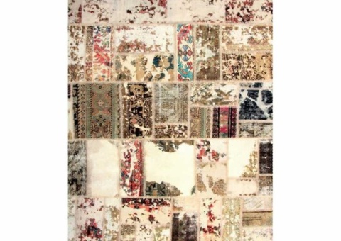 Hand-knotted Persian patchwork rug - Wool/yarn Tabriz, 168 x 222 cm