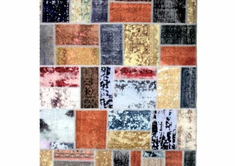 Hand-knotted Persian patchwork rug - Wool/yarn Tabriz, 172 x 226 cm