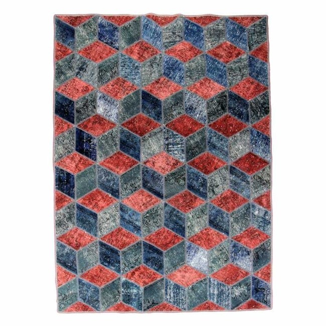 1604052-1 Hand-knotted Persian patchwork rug - Wool/yarn Tabriz, 178 x 246 cm