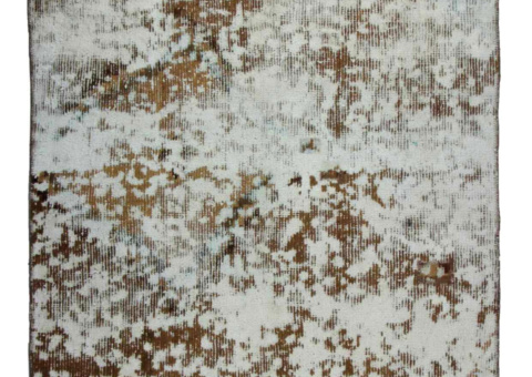 Hand-knotted Persian vintage rug - Cream/brown, 135 x 170 cm