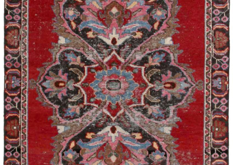 Hand-knotted Persian vintage rug - Tabriz wool, 108 x 195 cm