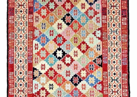 Hand-knotted Persian rug - Varni Ardebil Kilim, 110 x 142 cm