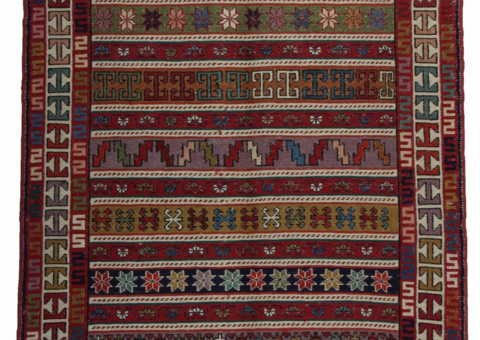 Hand-knotted Persian rug - Varni Ardebil Kilim, 110 x 142 cm