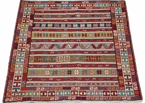 Hand-knotted Persian rug - Varni Ardebil Kilim, 108 x 142 cm