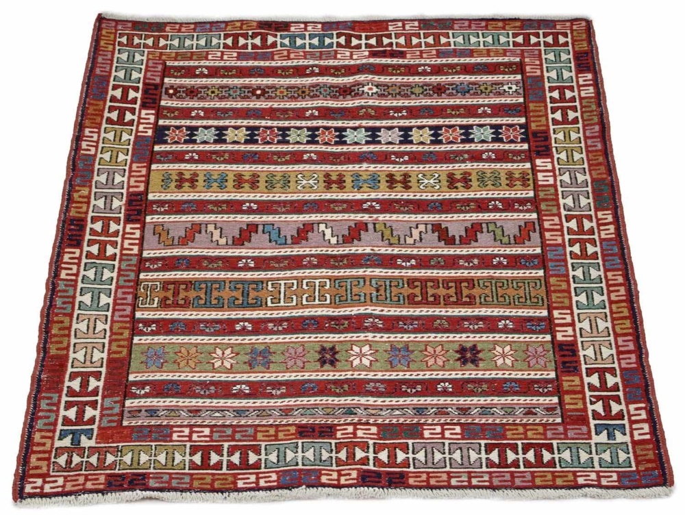 1604088-1 Hand-knotted Persian rug - Varni Ardebil Kilim, 108 x 142 cm