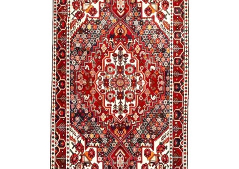 Hand-knotted Persian rug - Arkiio Bakhtiar, red/cream, 152 x 258 cm