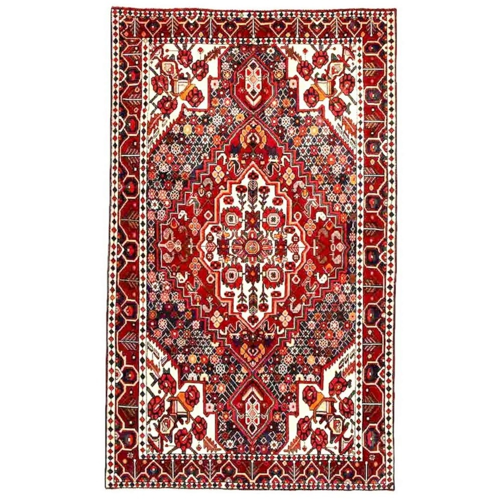 1604124-1 Hand-knotted Persian rug - Arkiio Bakhtiar, red/cream, 152 x 258 cm