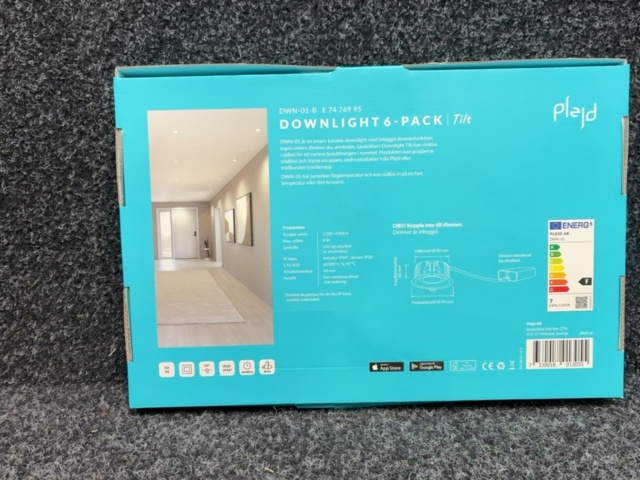 1603833-4 6 st Downlight Plejd Tilt LED Spot 8W DWN-01