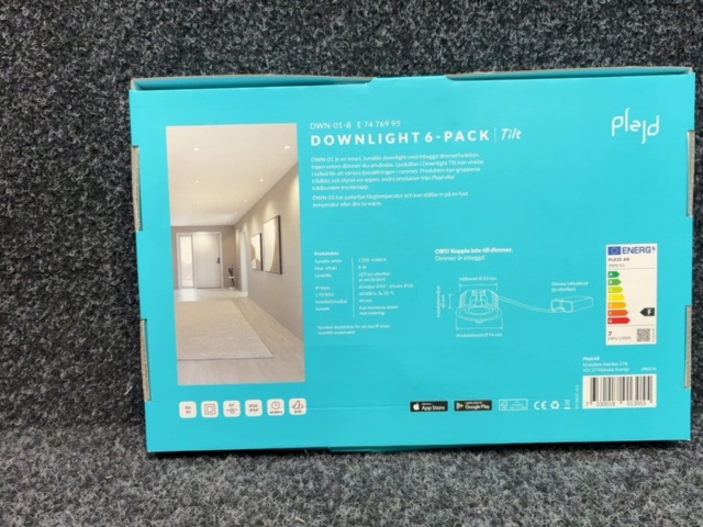 1603833-5 6 st Downlight Plejd Tilt LED Spot 8W DWN-01