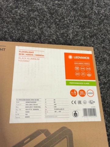 1603850-3 LED-strålkastare - Ledvance FL PFM 80W/4000K SYM 100 BK