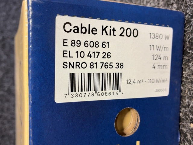 1603878-3 Golvvärmekit - Ebeco Cable Kit 200