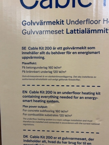 1603878-5 Golvvärmekit - Ebeco Cable Kit 200