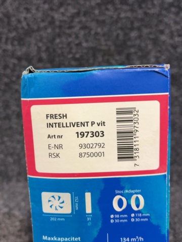 1603879-4 Badrumsfläkt Fresh Intellivent P