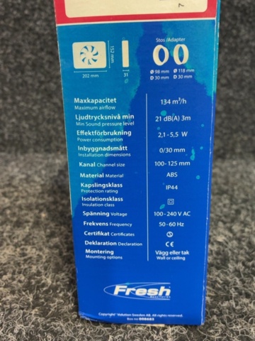 1603879-5 Badrumsfläkt Fresh Intellivent P