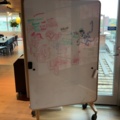 1548312-5 Dubbelsidig whiteboardtavla på hjul