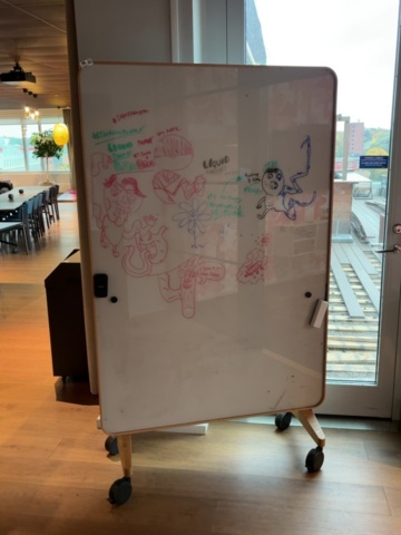1548312-5 Dubbelsidig whiteboardtavla på hjul