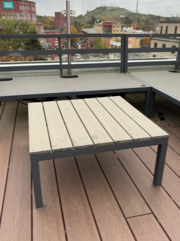 1548318-6 Soffgrupp för utomhusbruk med förvaringsbox, loungebord och ljuslyktor