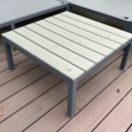 1548319-7 Soffgrupp för utomhusbruk med förvaringsbox, loungebord och ljuslyktor