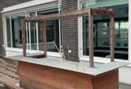 1548320 Site-built outdoor bar with overhead wooden structure
