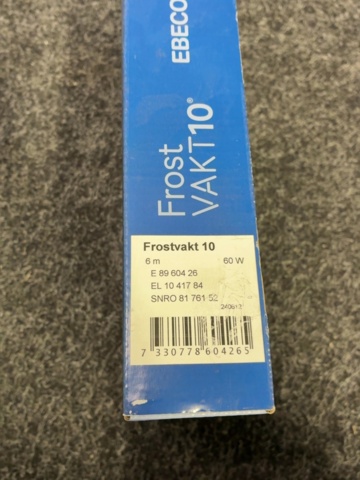 1603948-6 2 st Värmekabel Ebeco Frostvakt 10