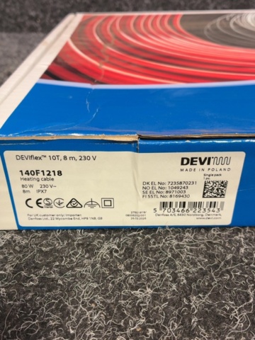 1603950-3 Värmekabel DEVI DEVIflex 10T 8m 80W