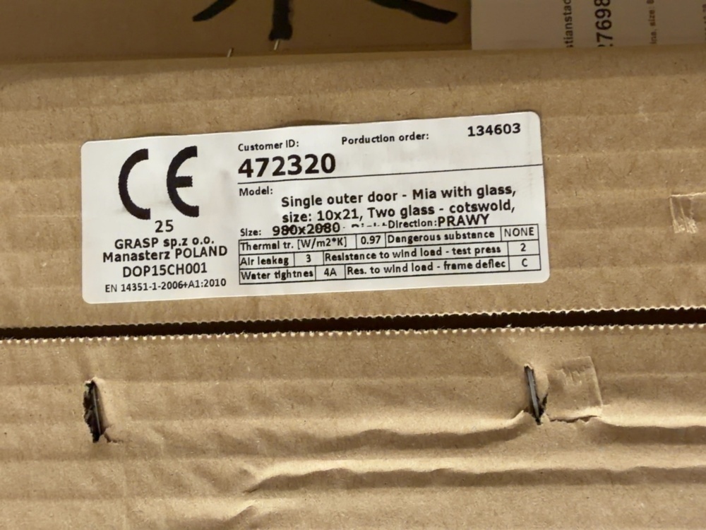 1604557-2 Ytterdörr Mia, 10x21 Högerhängd