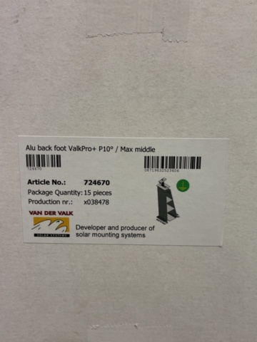 1603970-3 15 st Solpanelshållare Van der Valk ValkPro+