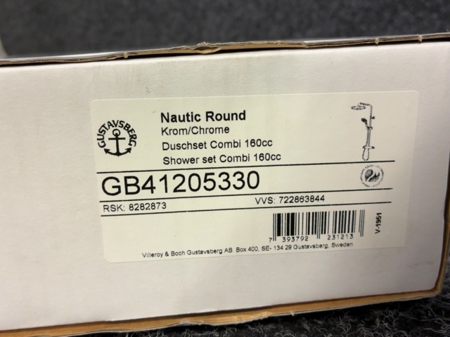 1604677-6 Takduschset Gustavsberg Round