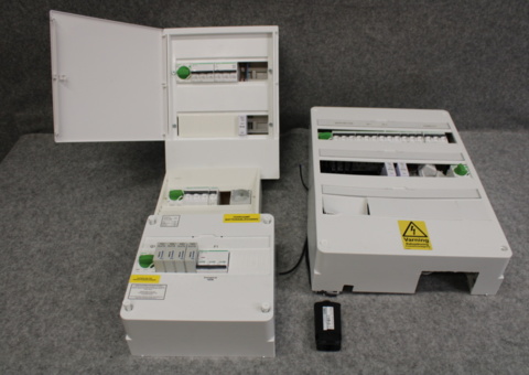 Electrical cabinets 4 pcs with fuses, smart meters etc.