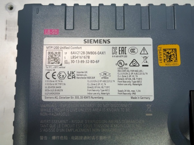1604708-8 Operatörspanel Siemens SIMATIC HMI